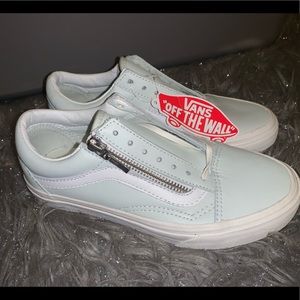 NEW Vans Old Skool Zip Leather Zephyr Blue SZ 5